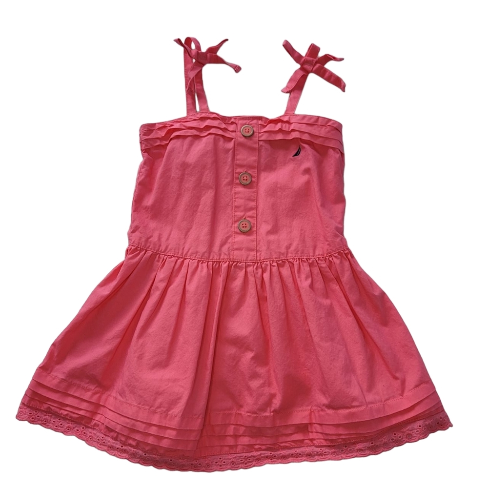 NAUTICA kids pink bow ruffle fit and flare dress